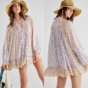 Free People Floral Lost in You Flowy Tunic Size XL